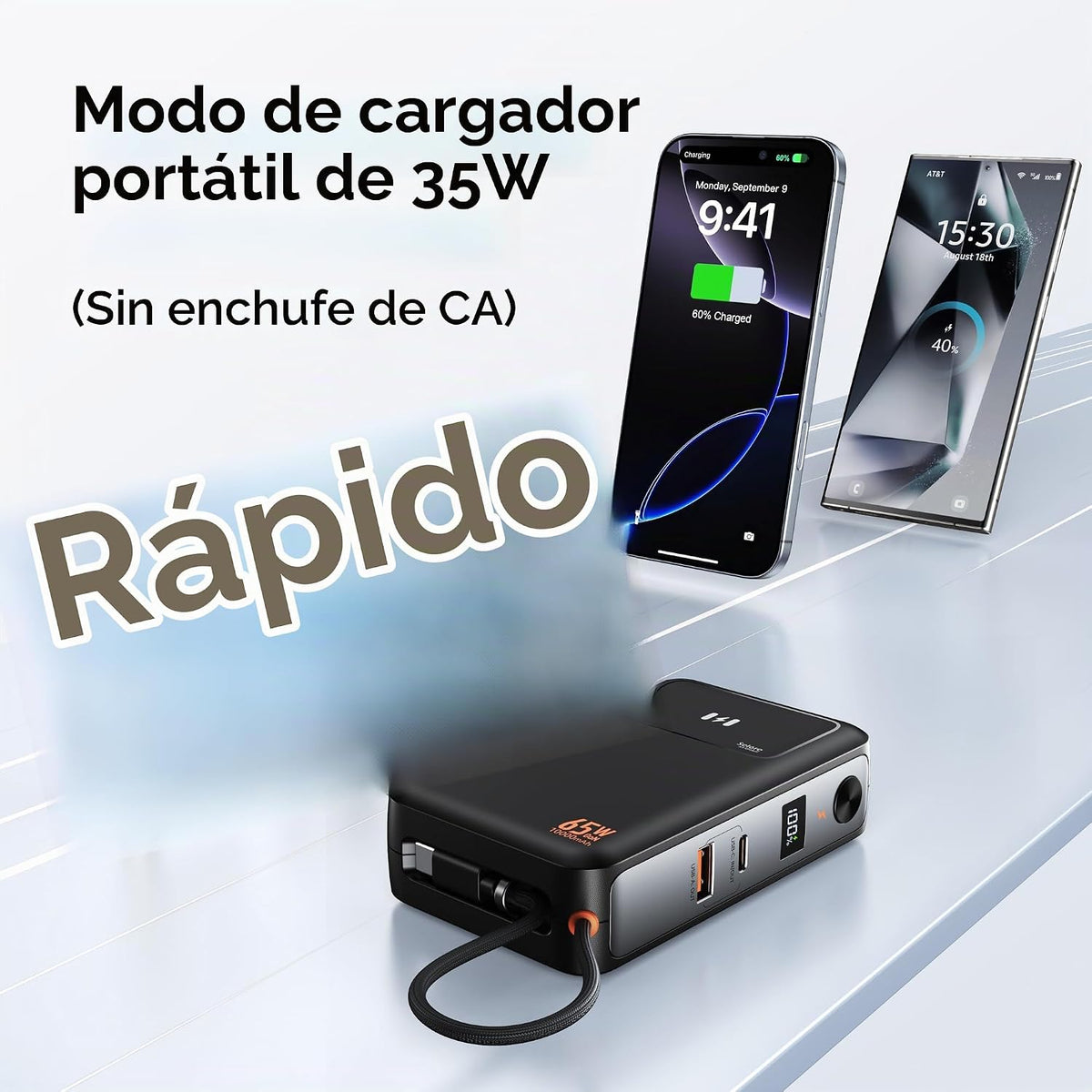 Selore&amp;S-Global - Cargador de teléfono portátil 3 en 1 con ench...