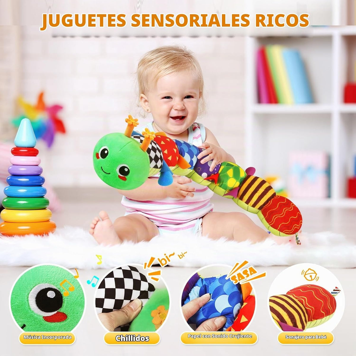 KMUYSL Juguetes para bebés de 0-6 y 6-12 meses, juguete sensorial c...