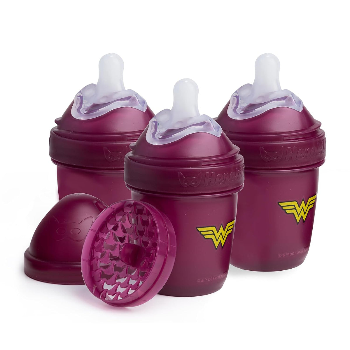 DC Comics Wonder Woman - Herobility Biberones dobles anti-cólicos p...