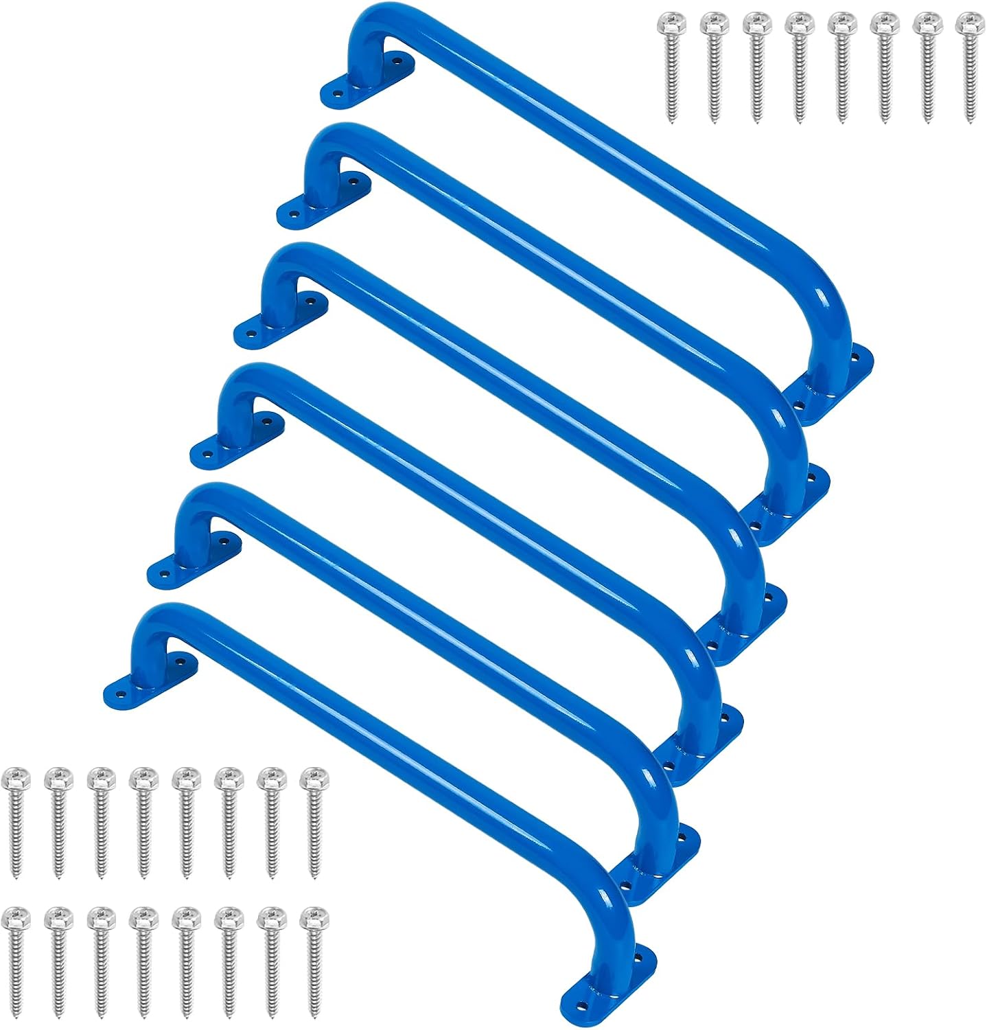 Purife 6 manijas de seguridad de metal azul de 17 pulgadas para pat...