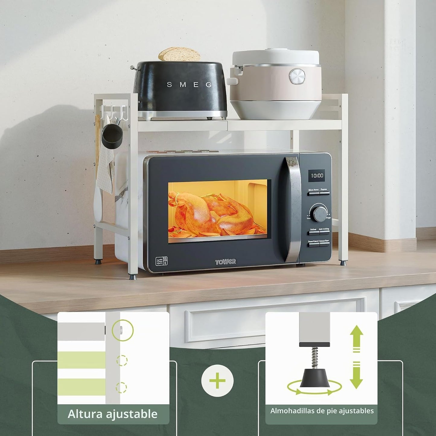 NETEL Soporte Expansible para Microondas, Estantes Organizadores de...