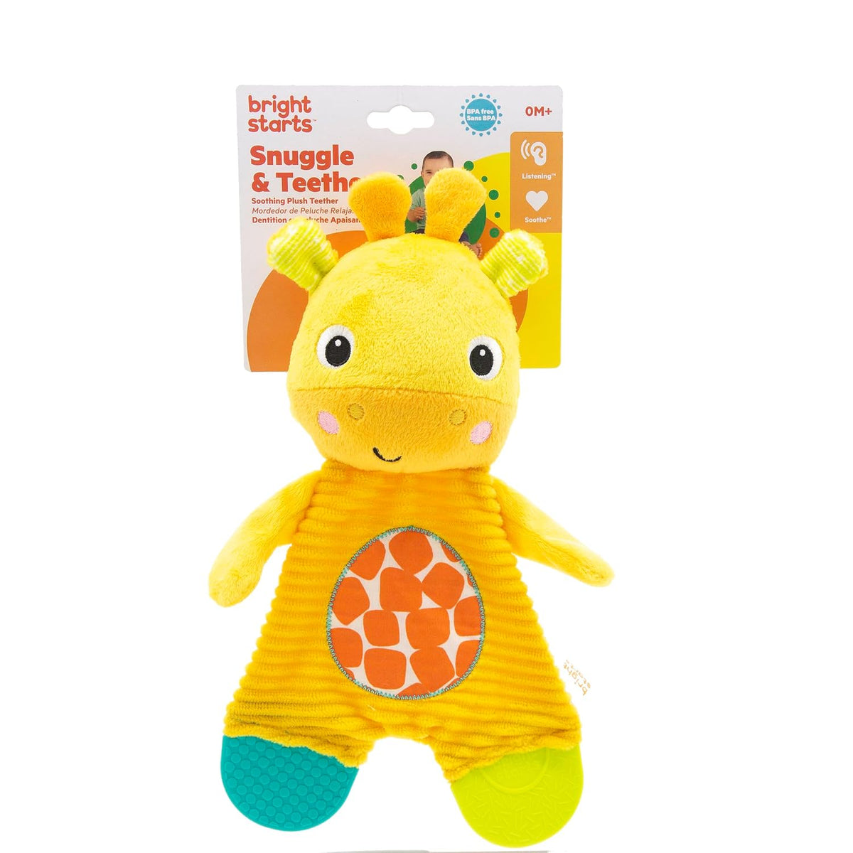 Bright Starts Snuggle &amp; Teethe - Juguete de peluche para dentic...