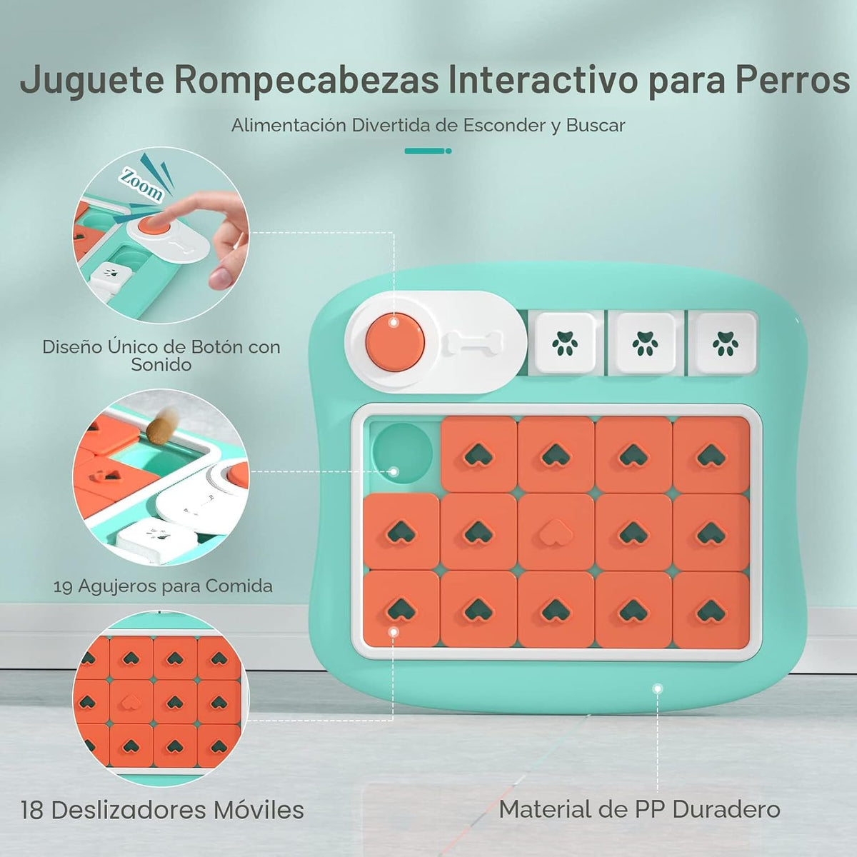 FOXMM Juguetes de Rompecabezas para Perros, Juguete Interactivo de...