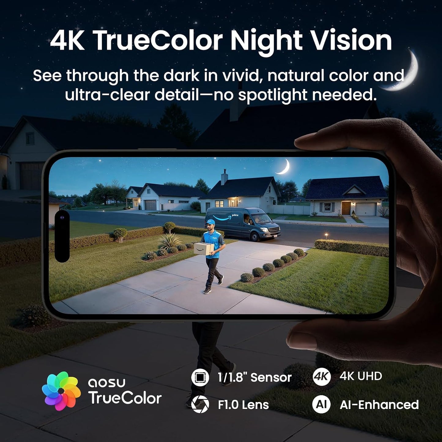 aosu T2 Ultra 4K cámara de seguridad inalámbrica al aire libre, det...