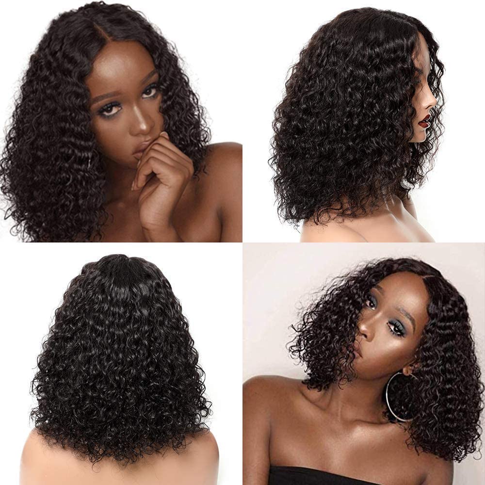 Fine Plus Pelucas de cabello humano sin pegamento, pelucas rizadas...