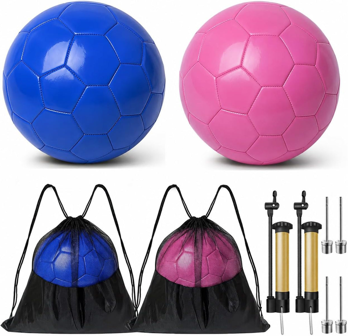 yasuwekik Paquete de 2 pelotas de fútbol desinfladas con bomba para...