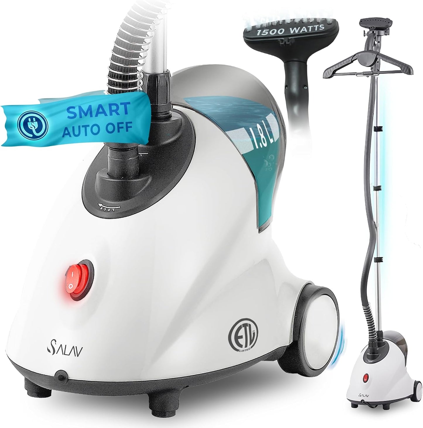 SALAV GS18-DJ Plancha de vapor para ropa de pie con apagado automát...