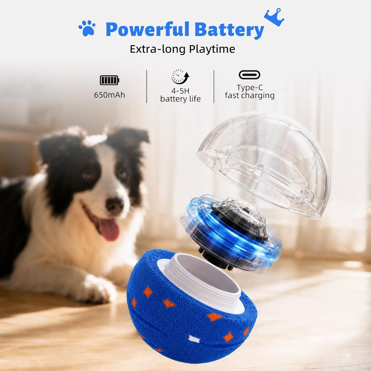 Pelota de juguetes inteligentes interactivos para perros, movimient...
