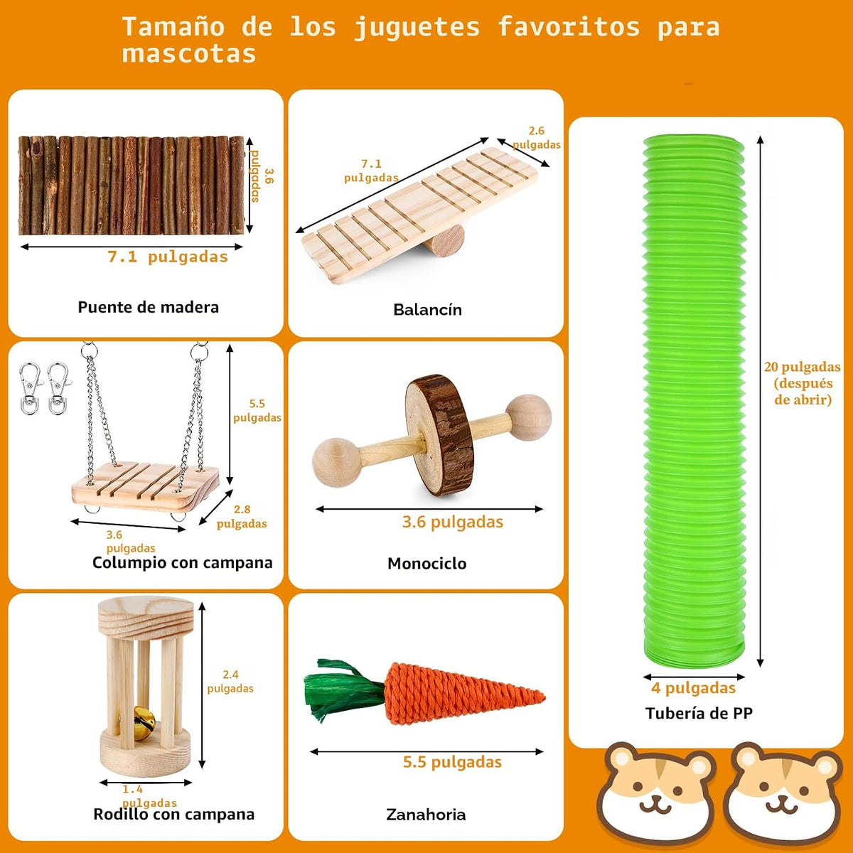 Juego de juguetes de hámster, conejillo de indias, conejito de indi...
