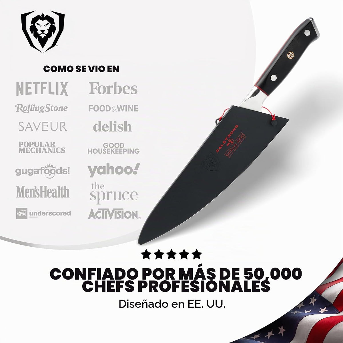 Dalstrong Cuchillo de Chef Profesional - Hoja de 8" - Serie Sho...