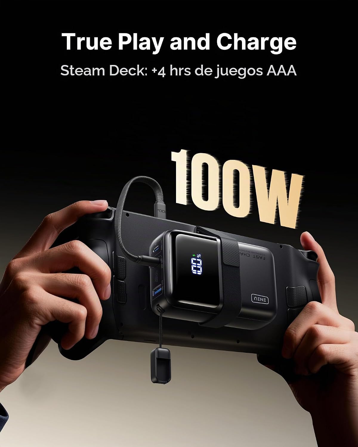 INIU Banco de energía de carga rápida de 100 W, cargador portátil d...