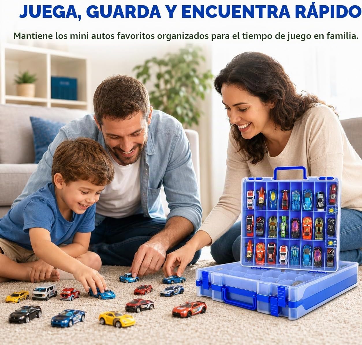 Estuche organizador de almacenamiento de autos de juguete compatibl...