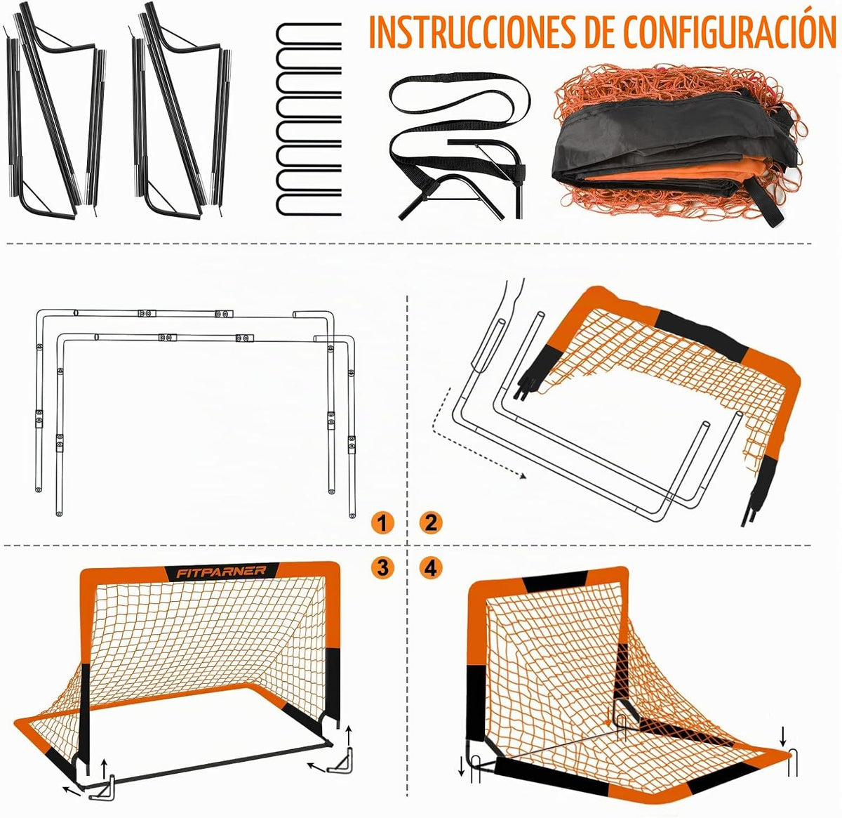 FITPARNER Arcos de Fútbol para Niños para Patio Trasero - Juego de...