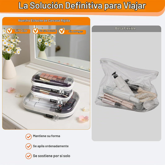YQBRAO Juego de funda rígida transparente con cremallera de 3 pieza...