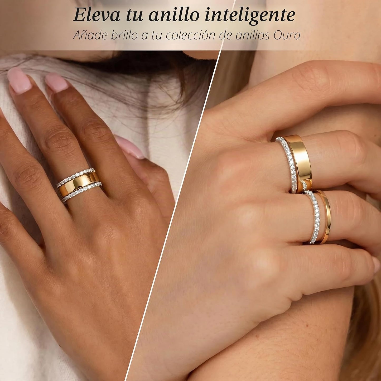 Purplepig Anillos apilables para mujer, no se deslustran, juego de...