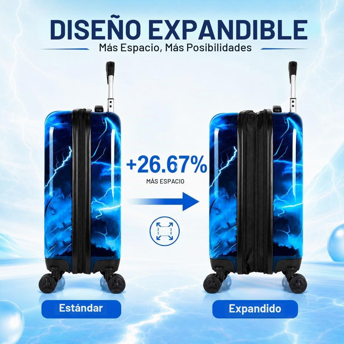 Juego de 5 maletas para niños, aprobado por aerolíneas con ruedas g...