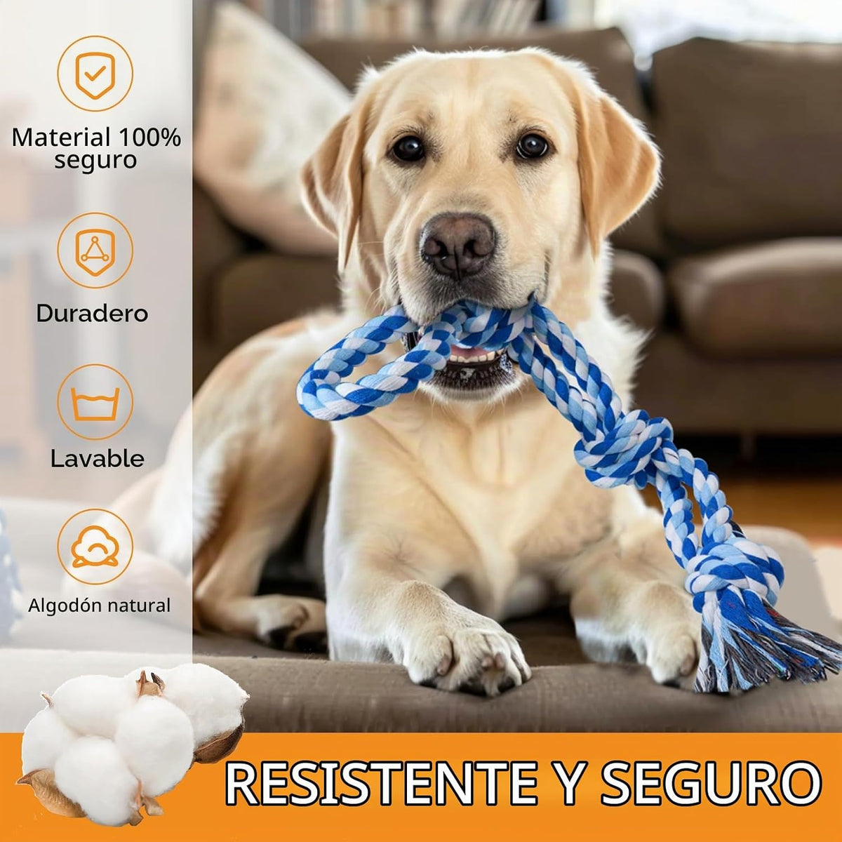 TLAZZ Paquete de 2 juguetes de cuerda para perros para razas median...