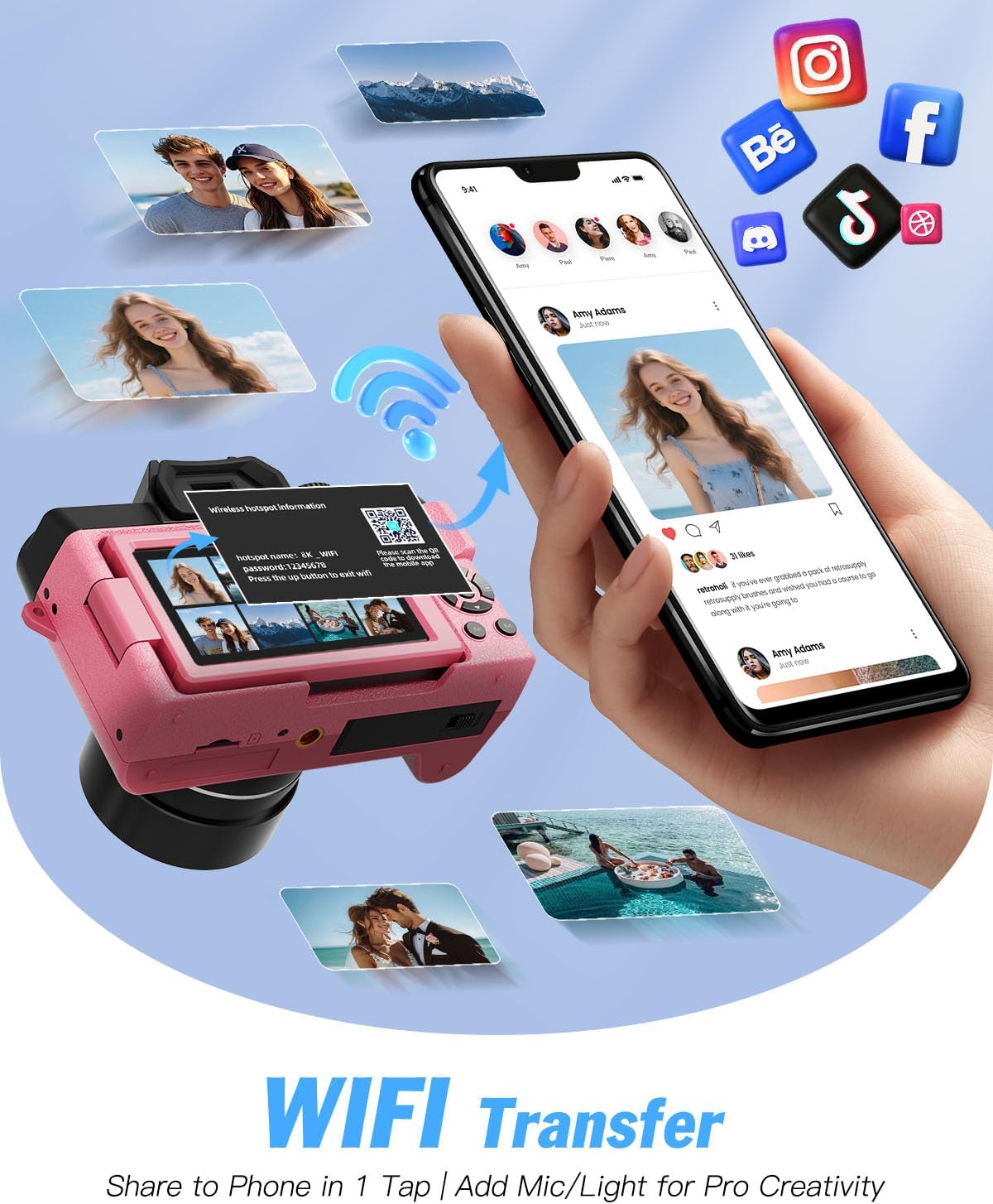 Cámaras digitales de 8K 64MP para fotografía, zoom 16X, 3 filtros d...