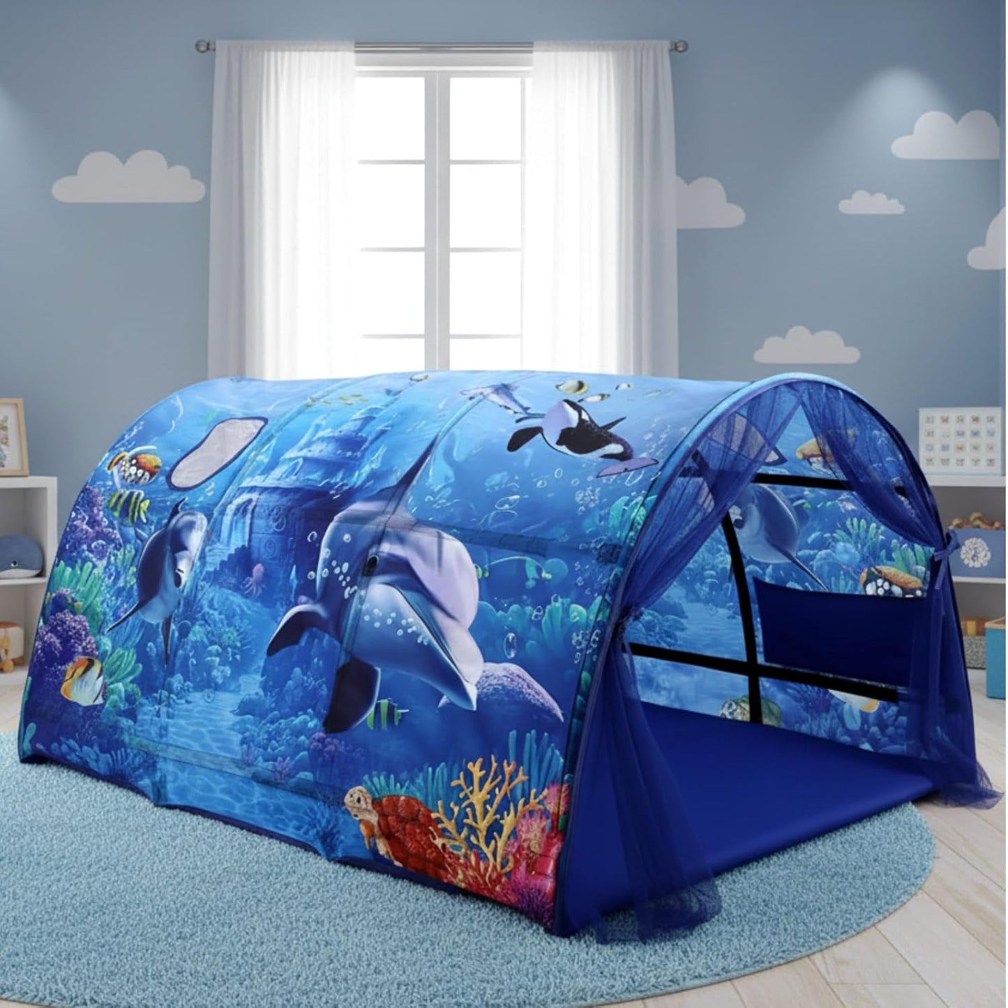 Wowangce Tienda de campaña Ocean Bed para niños, tienda grande para...