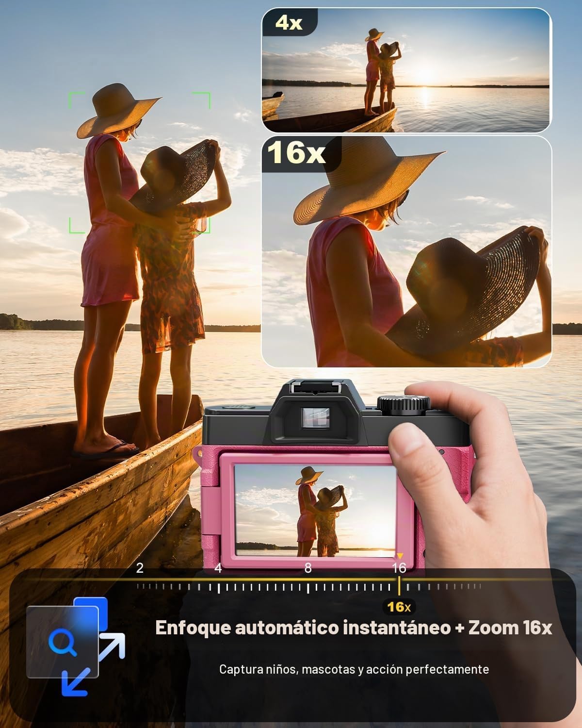 NBD Cámaras digitales 8K para fotografía, cámara fotográfica de 64...