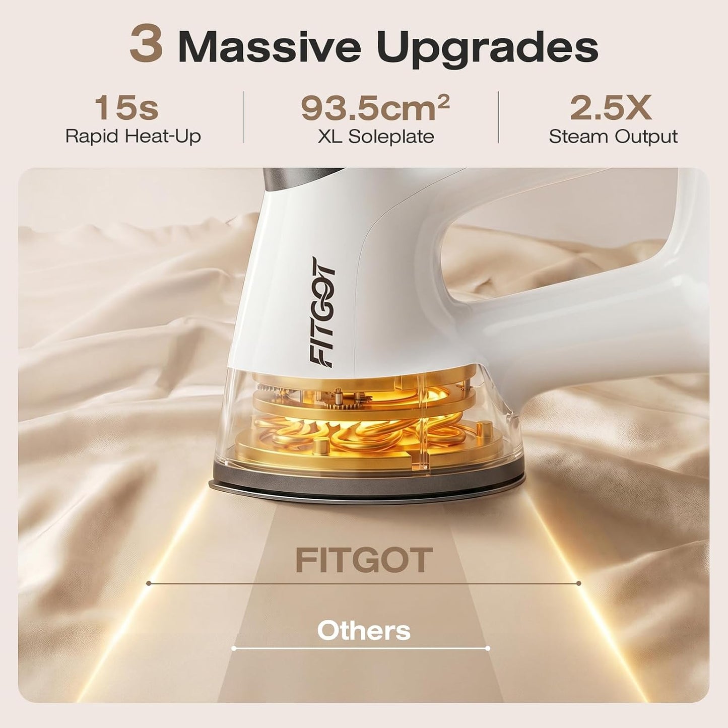 Vaporizador para ropa con tecnología de agarre automático, prensa v...