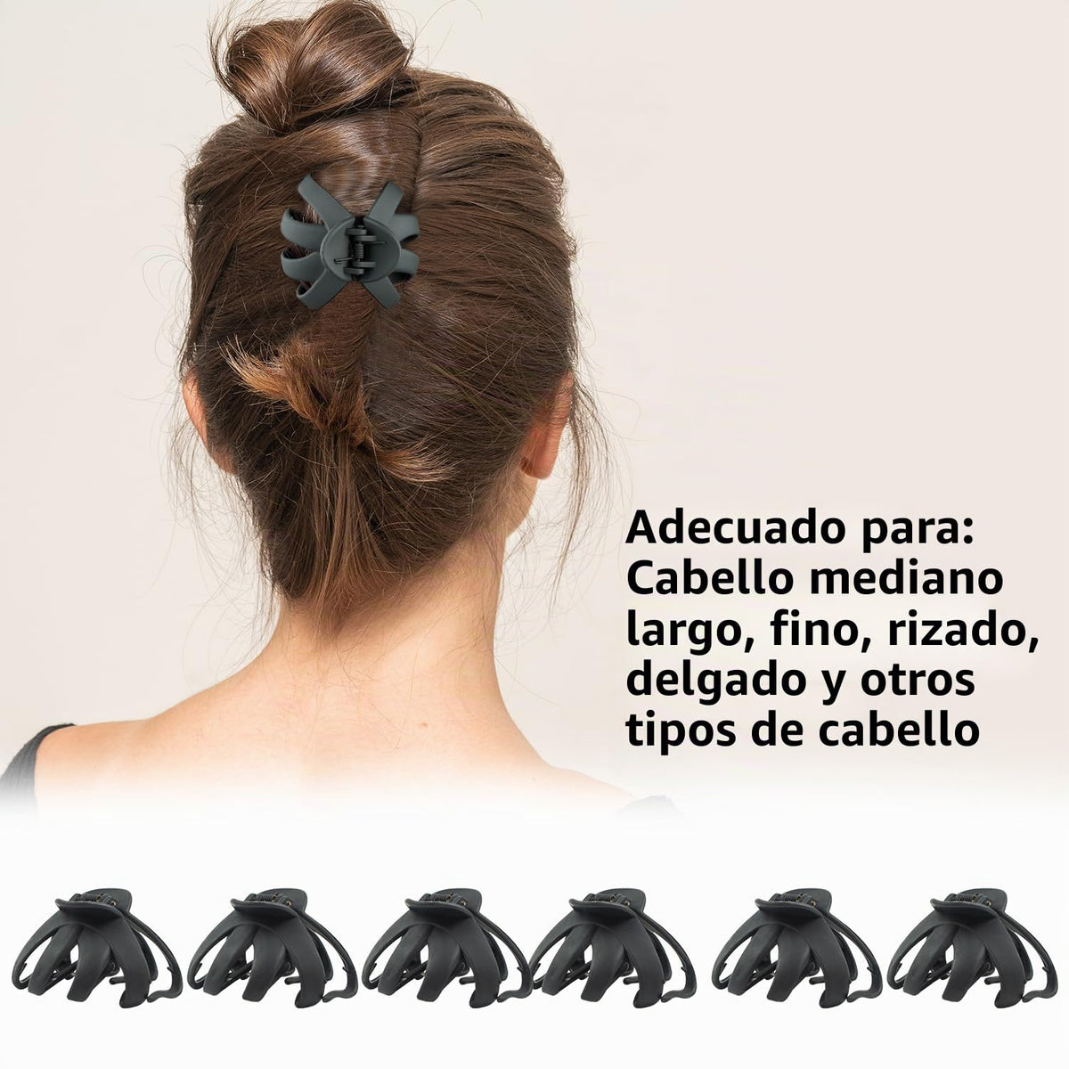 2.8 Pulgadas Pinzas de pelo medianas de pulpo para mujeres, pinzas...