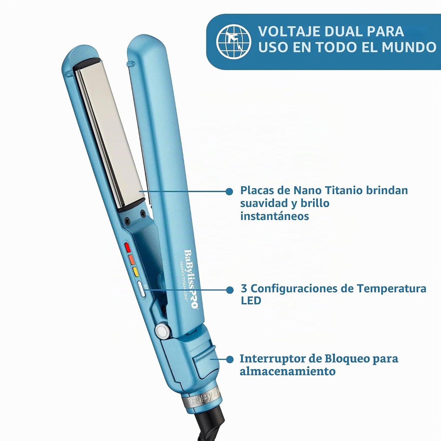 BaBylissPRO Nano Titanium Profesional Nano Light Ionic Dual-Voltage...