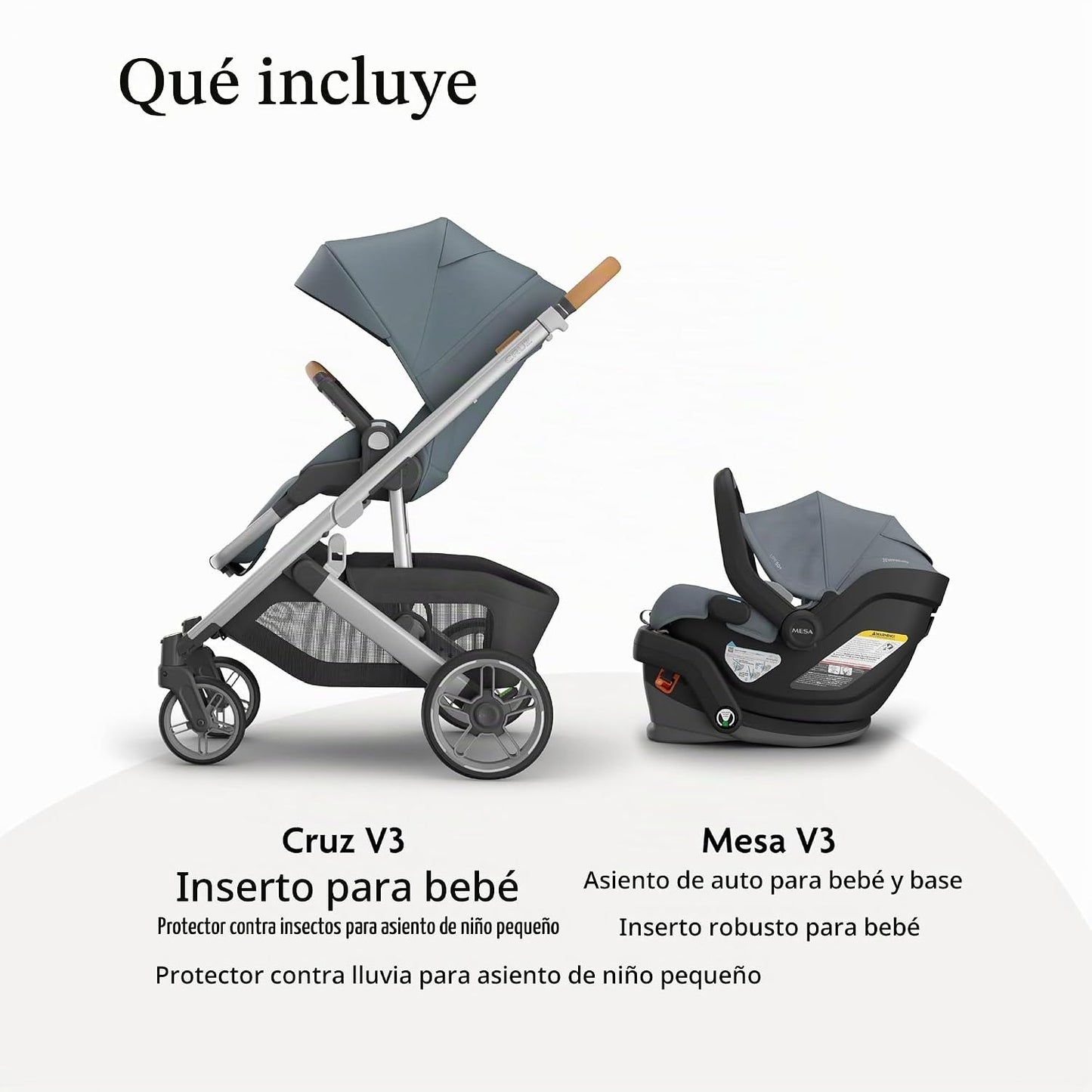 UPPAbaby Cruz V3 Cochecito + Mesa V3 - Conjunto de sistema de viaje...