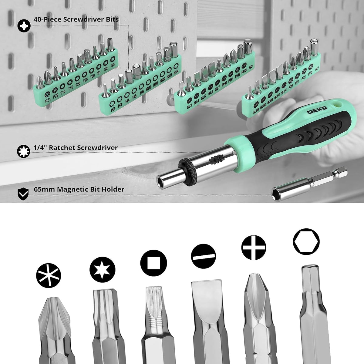 DEKOPRO Juego de herramientas: kit de herramientas para el hogar de...