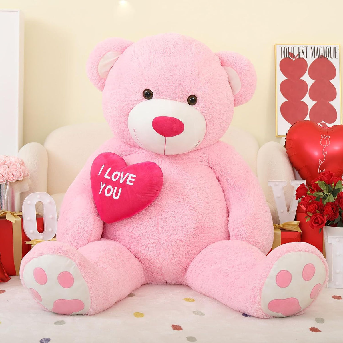 MaoGoLan - Oso de peluche grande con corazón rojo "Te quiero...