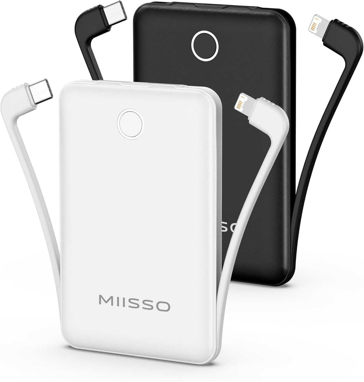Mini cargador portátil de 10000mAh con cable integrado, banco de en...