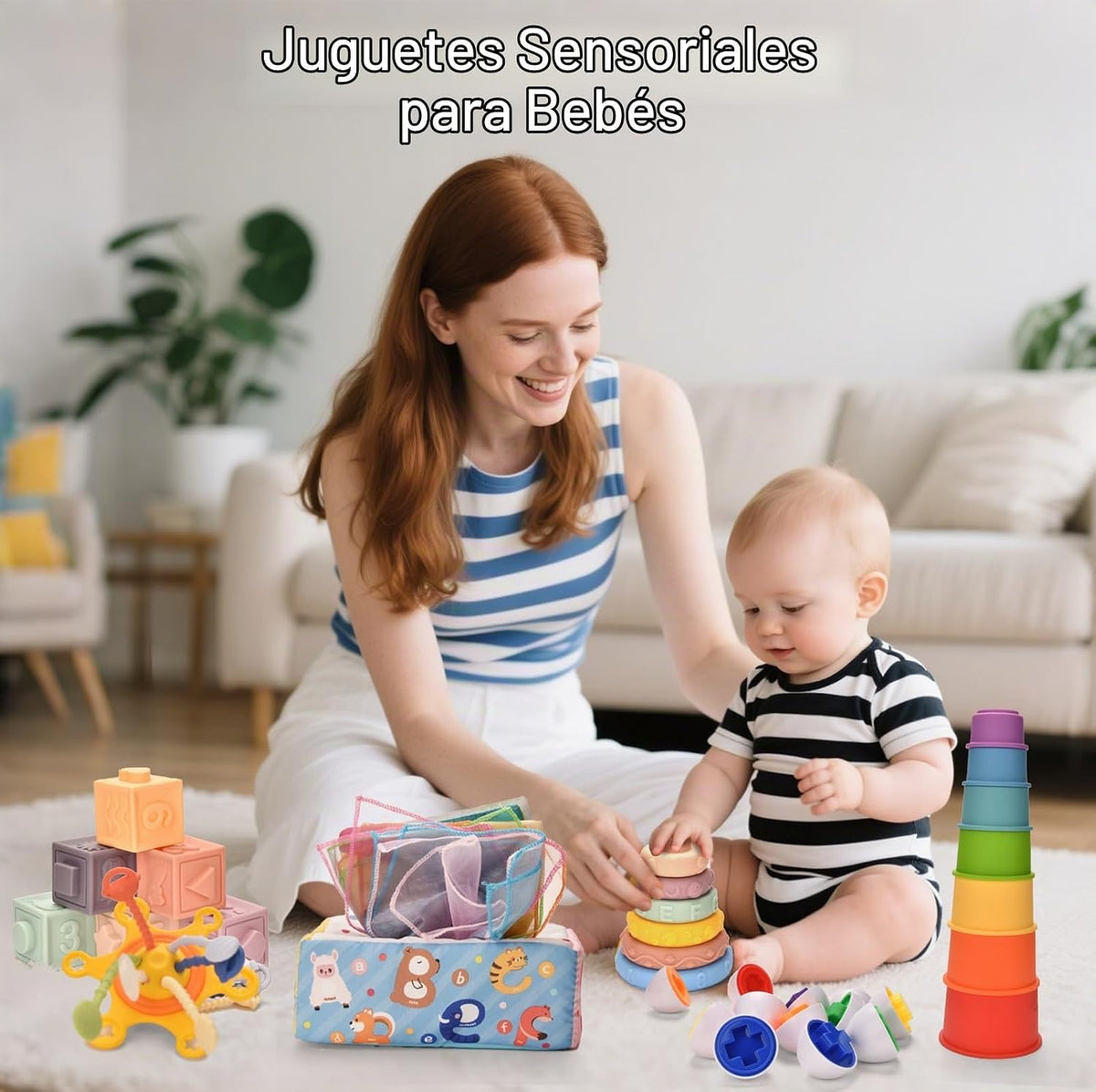 Juguetes para bebés de 6 a 12 meses, juguetes Montessori 6 en 1 par...