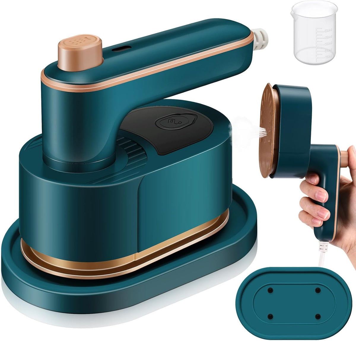 Leriton Mini plancha de viaje portátil para ropa, vaporizador de vi...