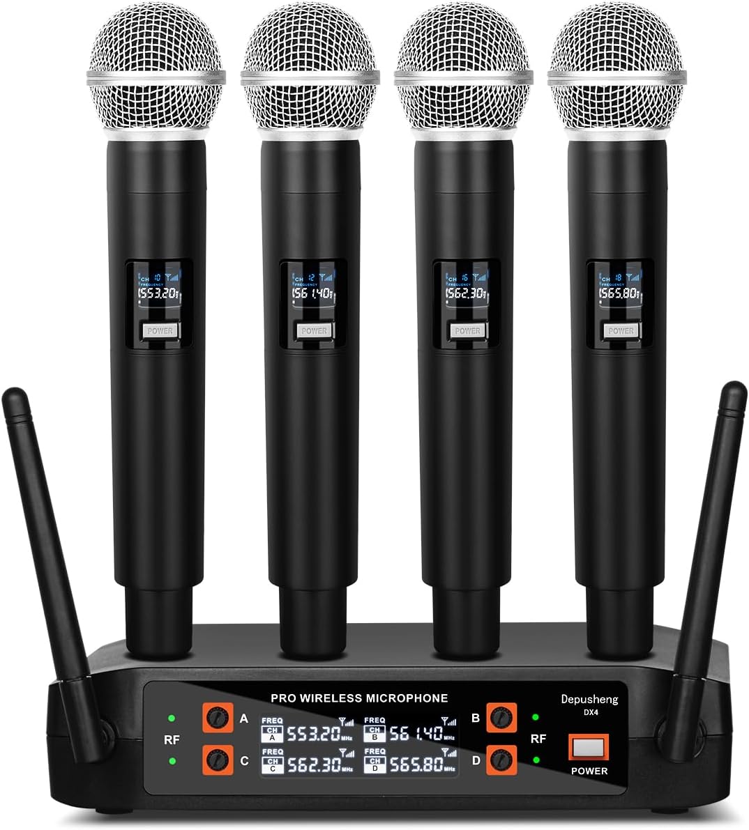 Depusheng DX4 Micrófono Inalámbrico, Sistema Profesional de Karaoke...