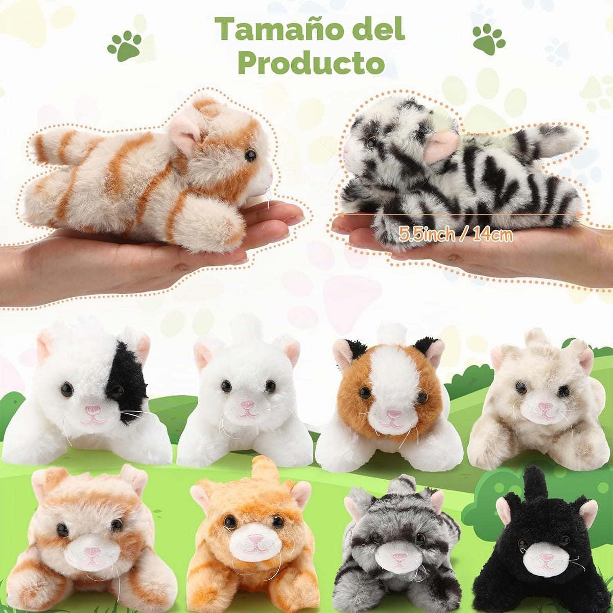 Lenwen 10 piezas de animales de peluche para gatos a granel, estilo...