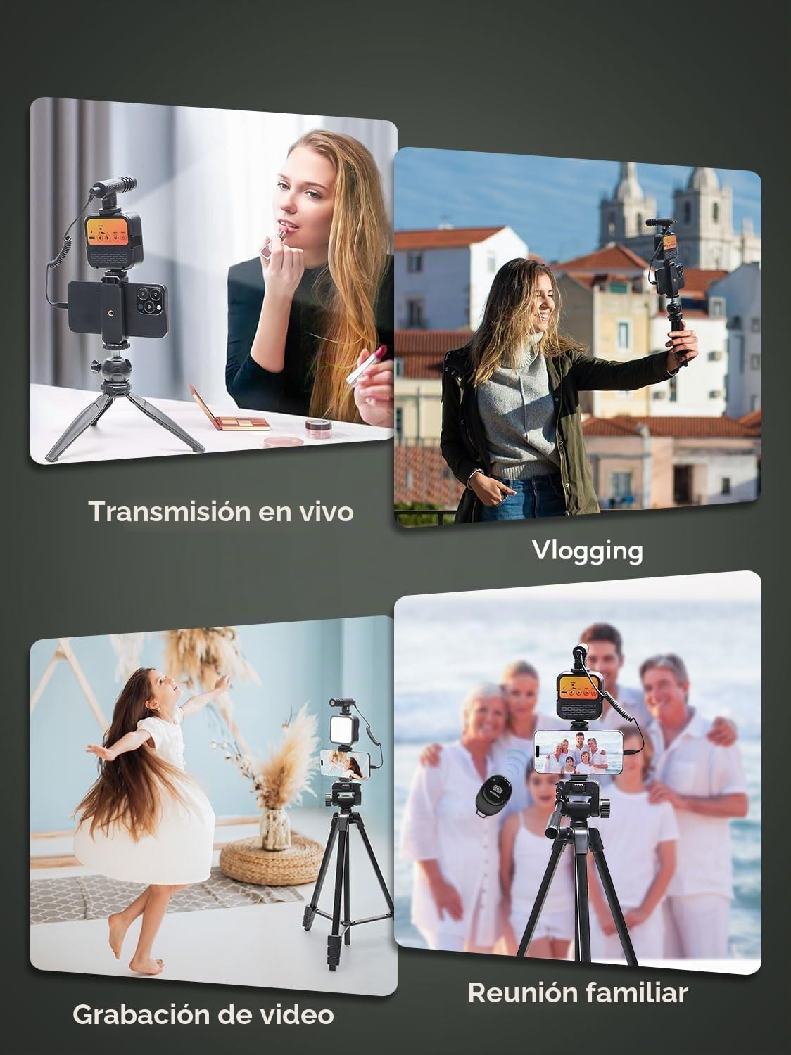 USKEYVISION Kit de inicio de vlogging para iPhone y Youtuber, equip...