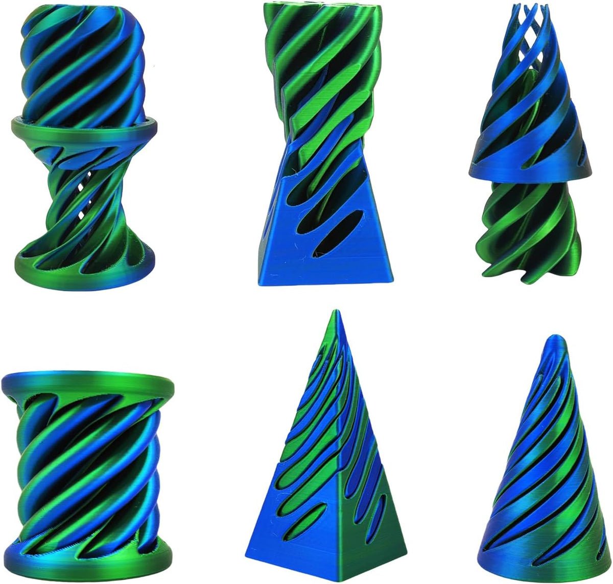 3 piezas 3D impreso pirámide imposible passthrough escultura, cono...