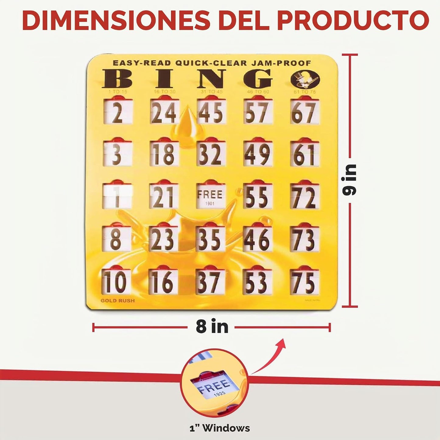 MR CHIPS Tarjetas de bingo deslizantes con ventana deslizante, fáci...