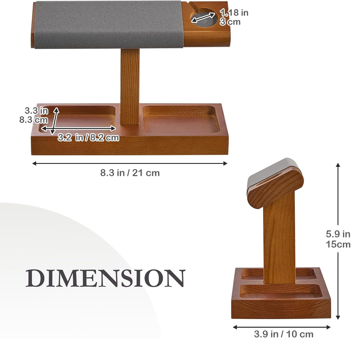 ProCase Soporte de exhibición de reloj de madera para hombres, torr...