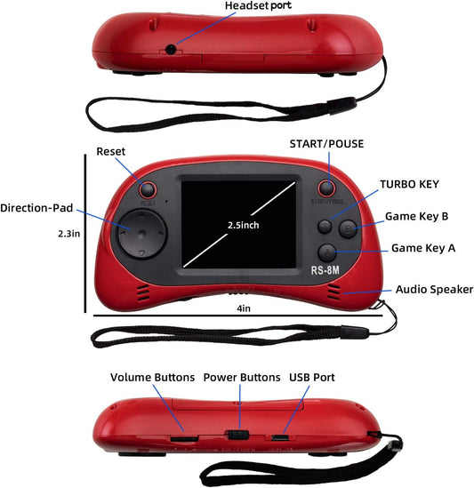 Reproductor de videojuegos portátil de mano para niños con 200 jueg...