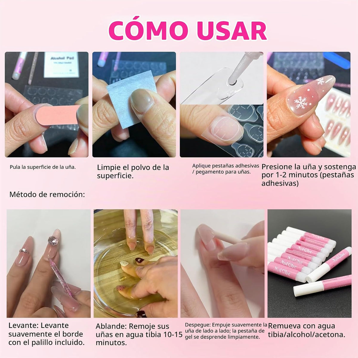 ESUOHYM 20 juegos de bolsas de embalaje de uñas para suministros de...