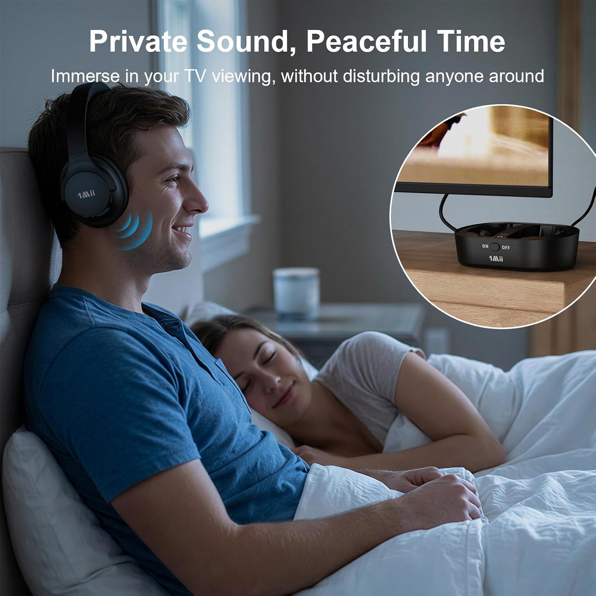 1Mii ClearLinkTV H3 - Auriculares inalámbricos para ver televisión...