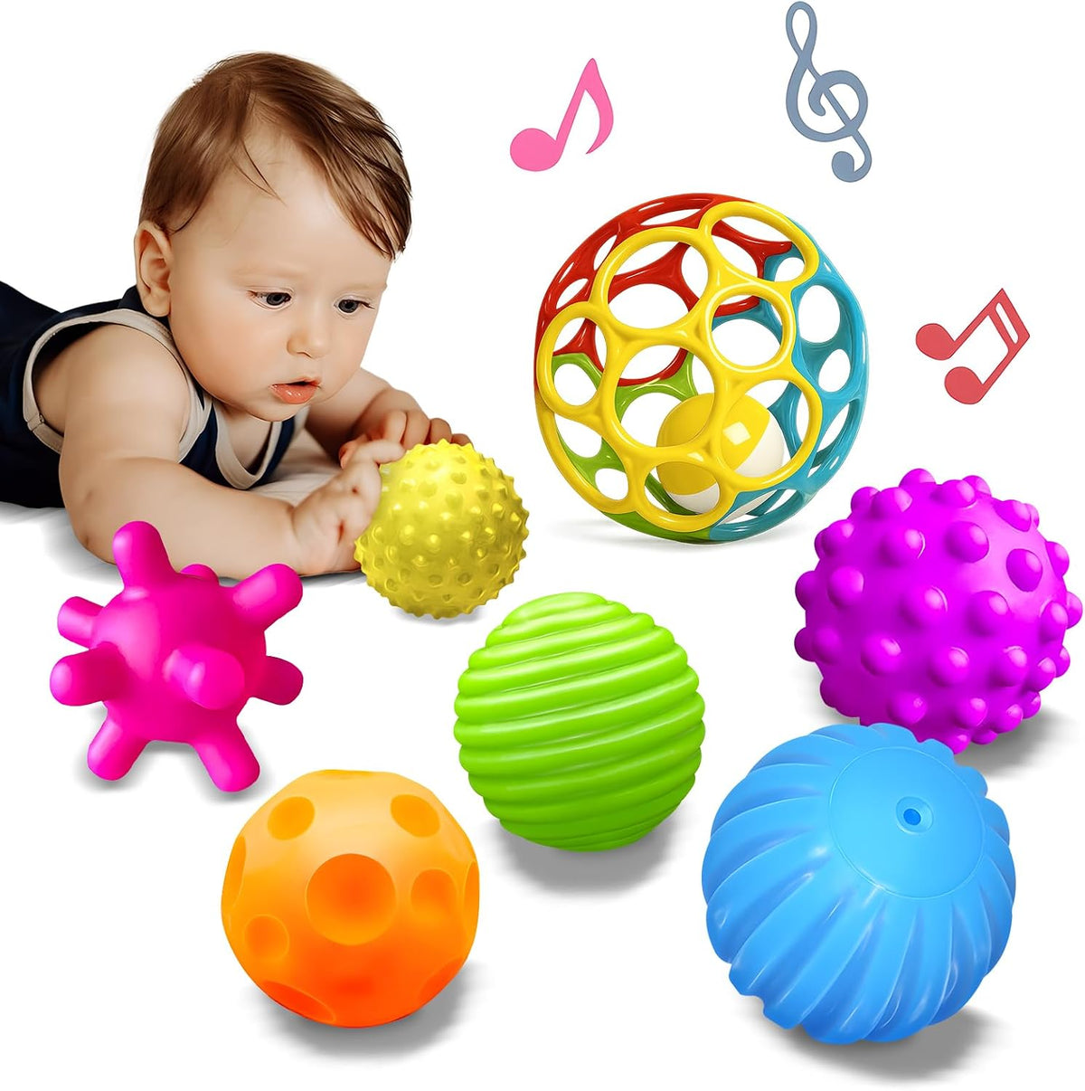 Pelotas sensoriales para niños pequeños de 1 a 3 años, juguetes sen...
