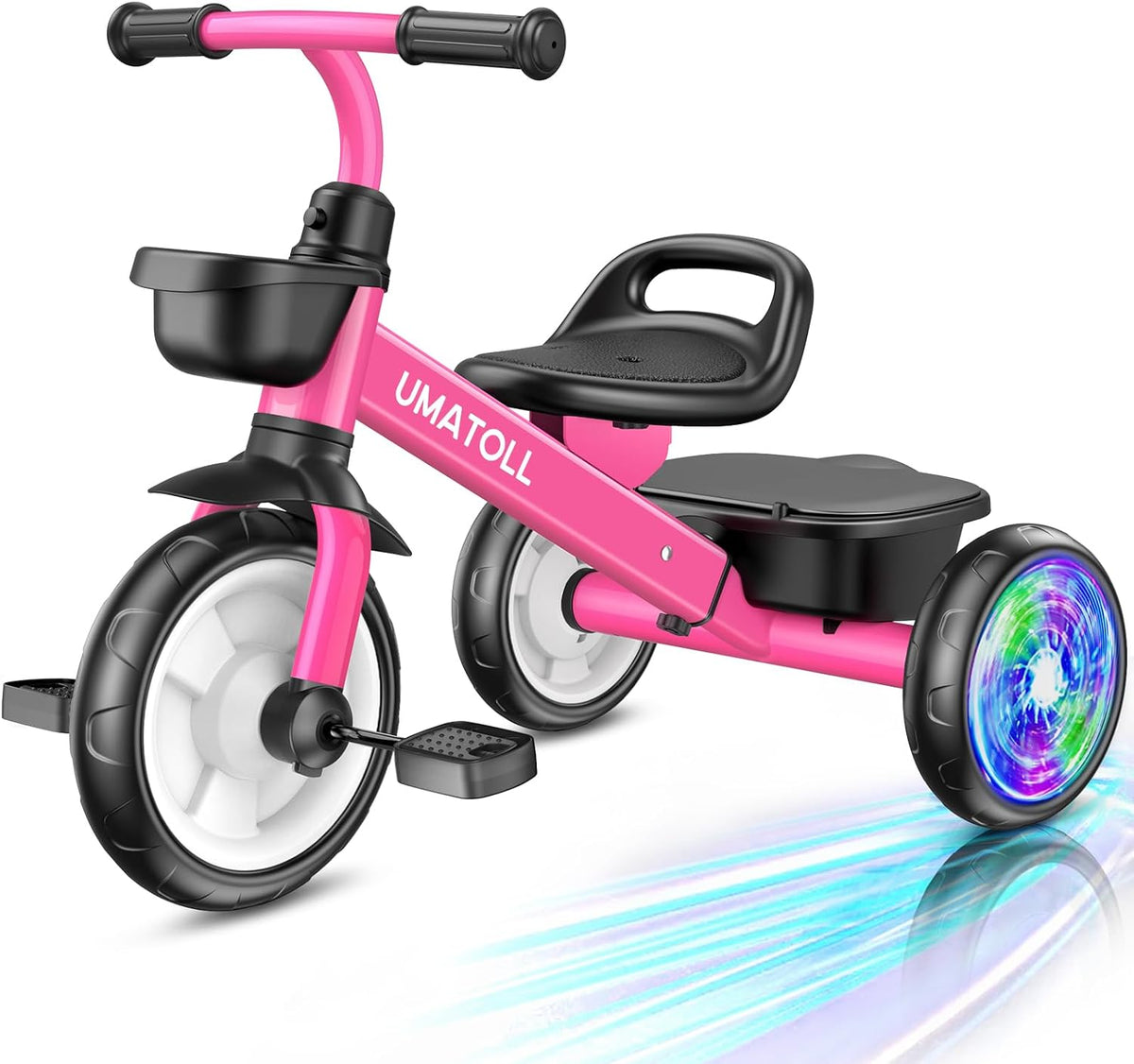 Umatoll Triciclo para niñas pequeñas de 2 a 5 años, bicicleta ajust...
