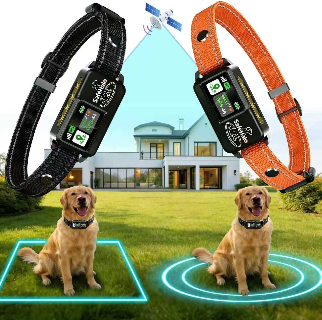 Sistema inalámbrico de cerca para perros Safehalo GPS y collar anti...