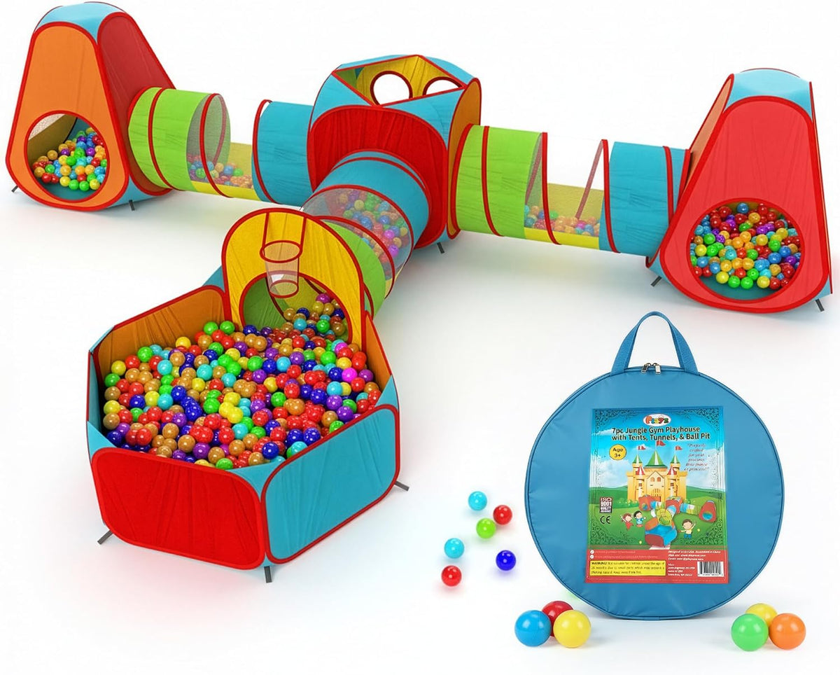 Playz Paquete de tienda de juegos para niños de 7 piezas con 1 gran...