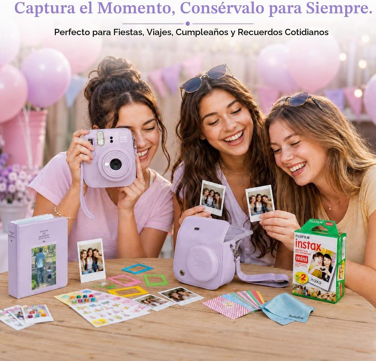 FUJIFILM Instax Mini 13 Dreamy Purple - Paquete de cámara instantán...