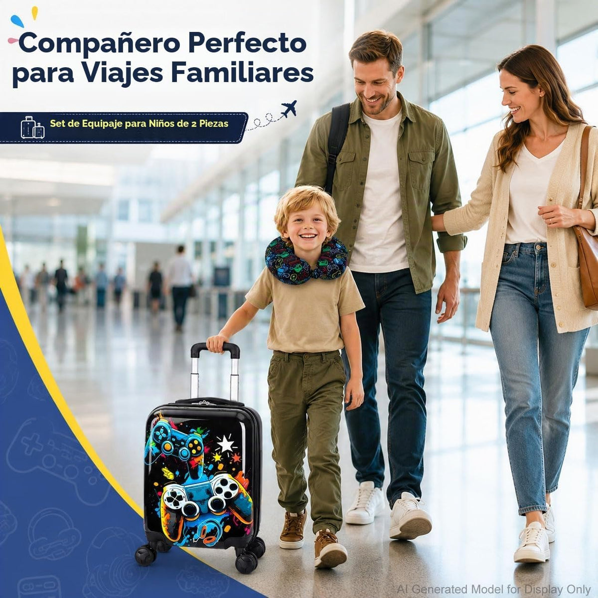 Juego de equipaje de mano ligero para niños, 2 piezas con ruedas, m...