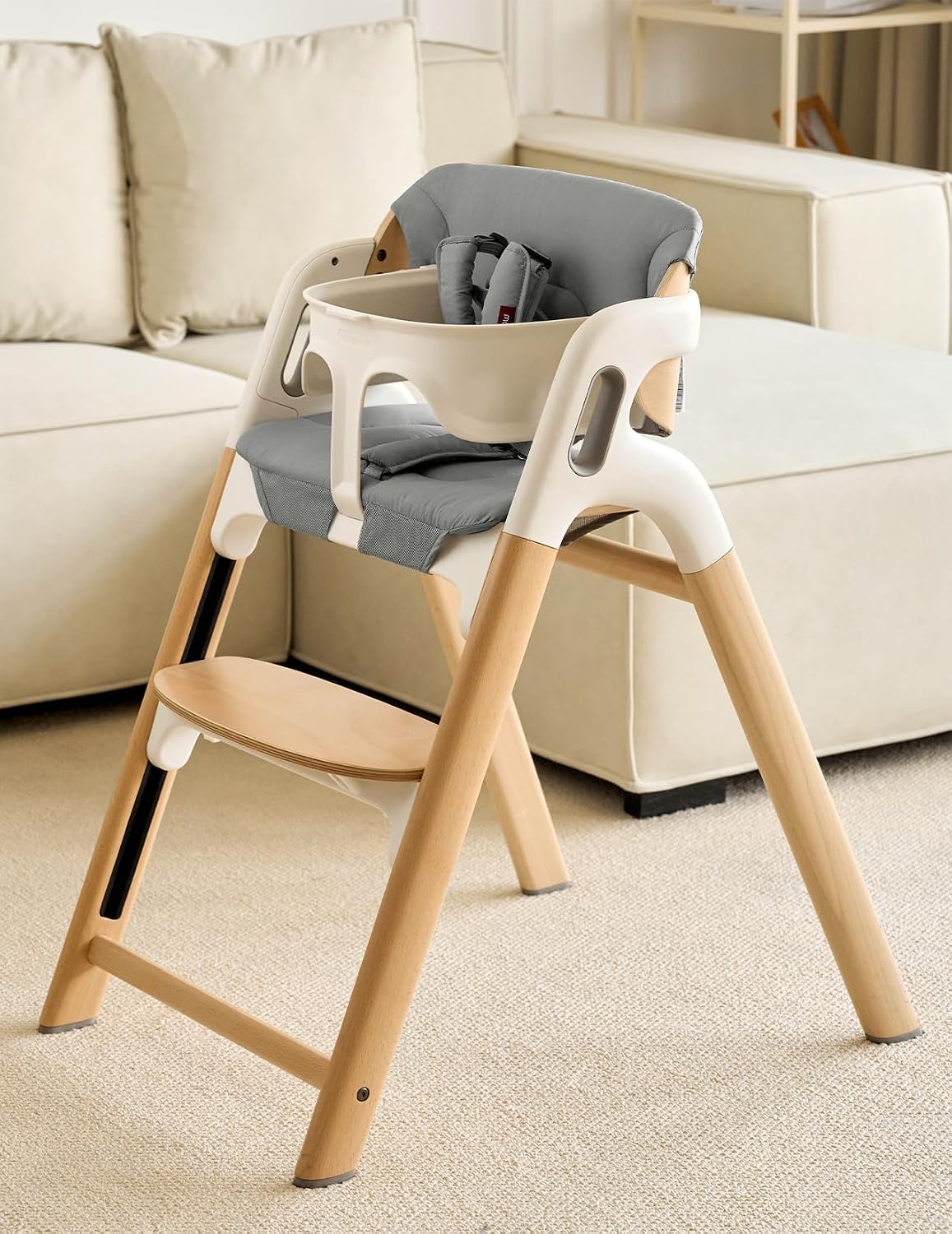 Momcozy Juego de cojín y respaldo para silla alta, soporte ergonómi...