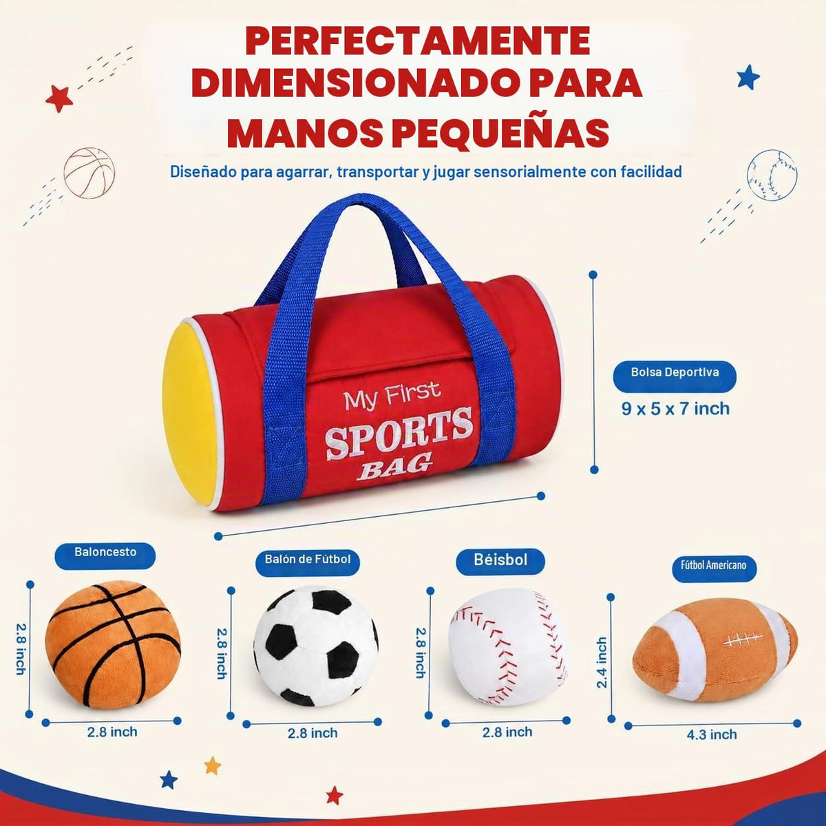 KMUYSL Juguetes para bebés de 0 a 12 meses, mi primer bolso deporti...